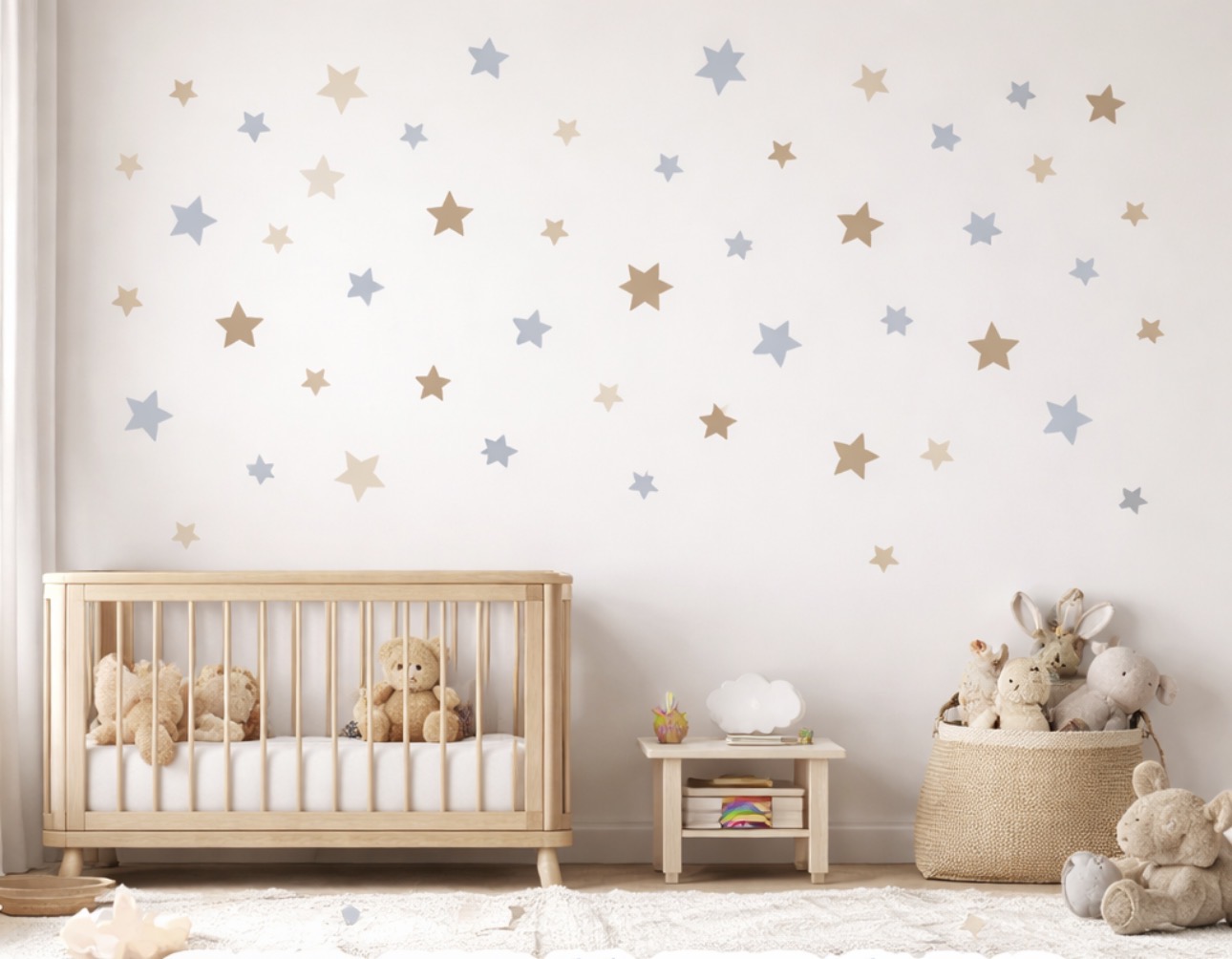 Star Pattern Wall Sticker – Self-Adhesive Kids Bedroom Wall Decal (22.5 × 60 cm)