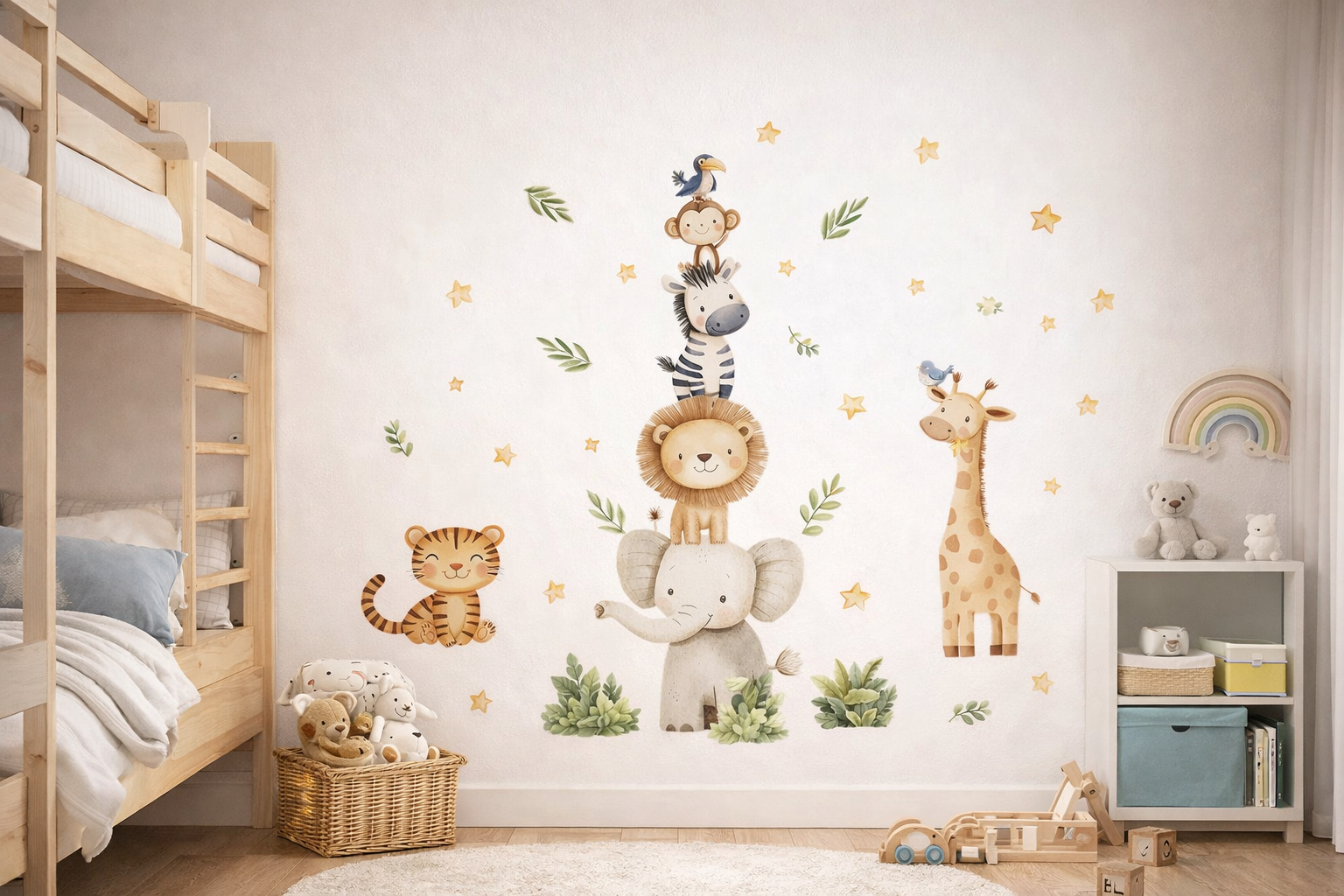 Watercolor Cute Forest Animal Wall Stickers