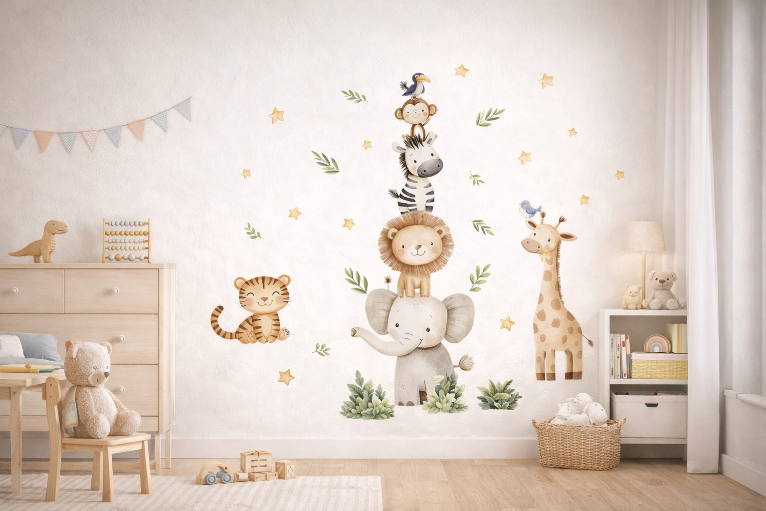 Watercolor Cute Forest Animal Wall Stickers