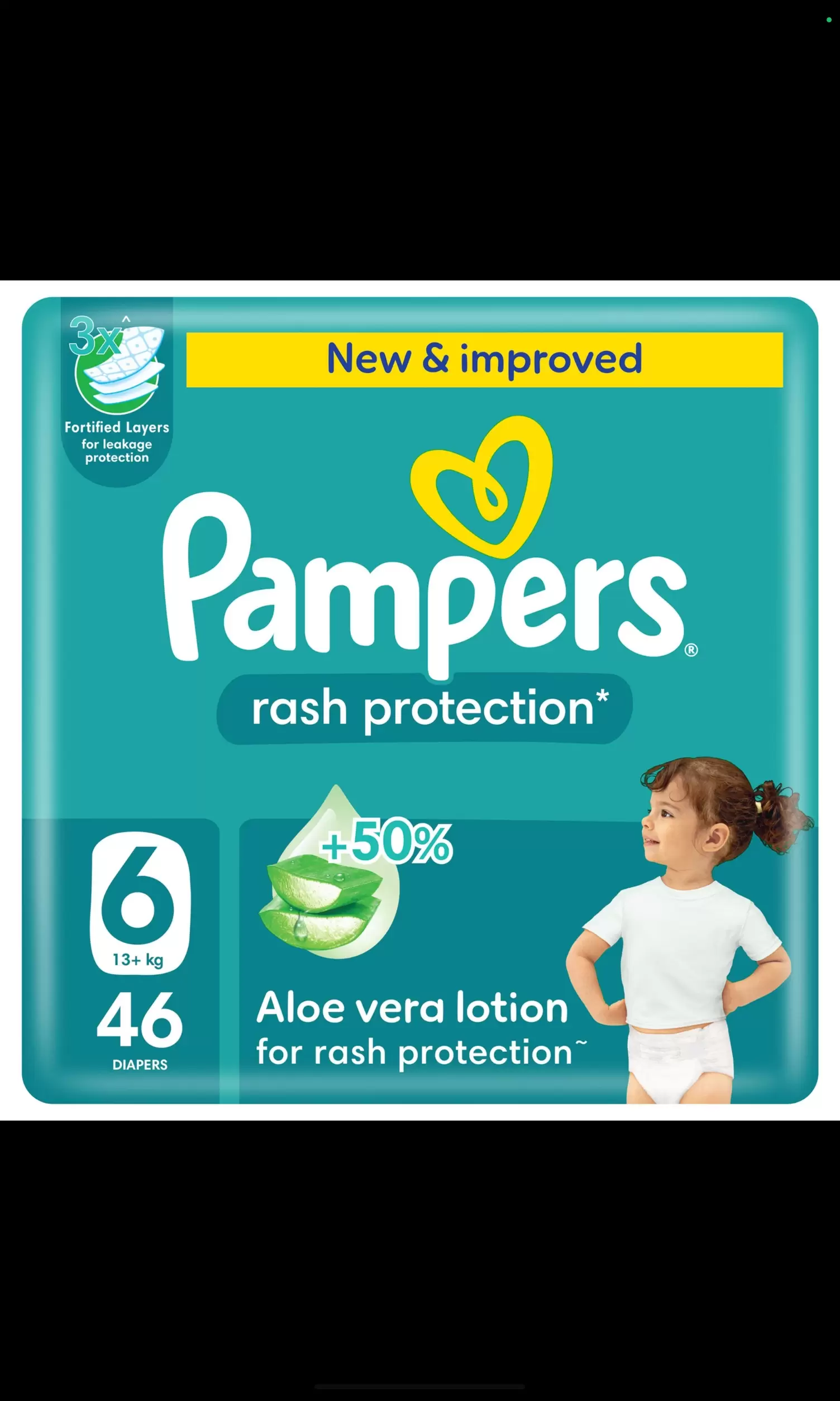Pampers Rash Protection Taped Diapers Size 6 (13+ kg) – 46 Diapers
