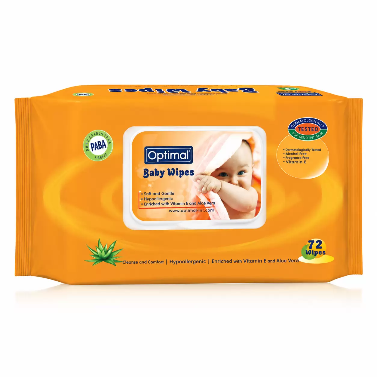 Optimal Organic Baby Wipes With Plastic Lid – 72 Wipes