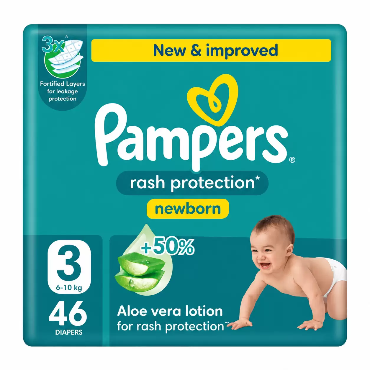 Pampers Rash Protection Size 3 (6–10kg) – 46 Diapers