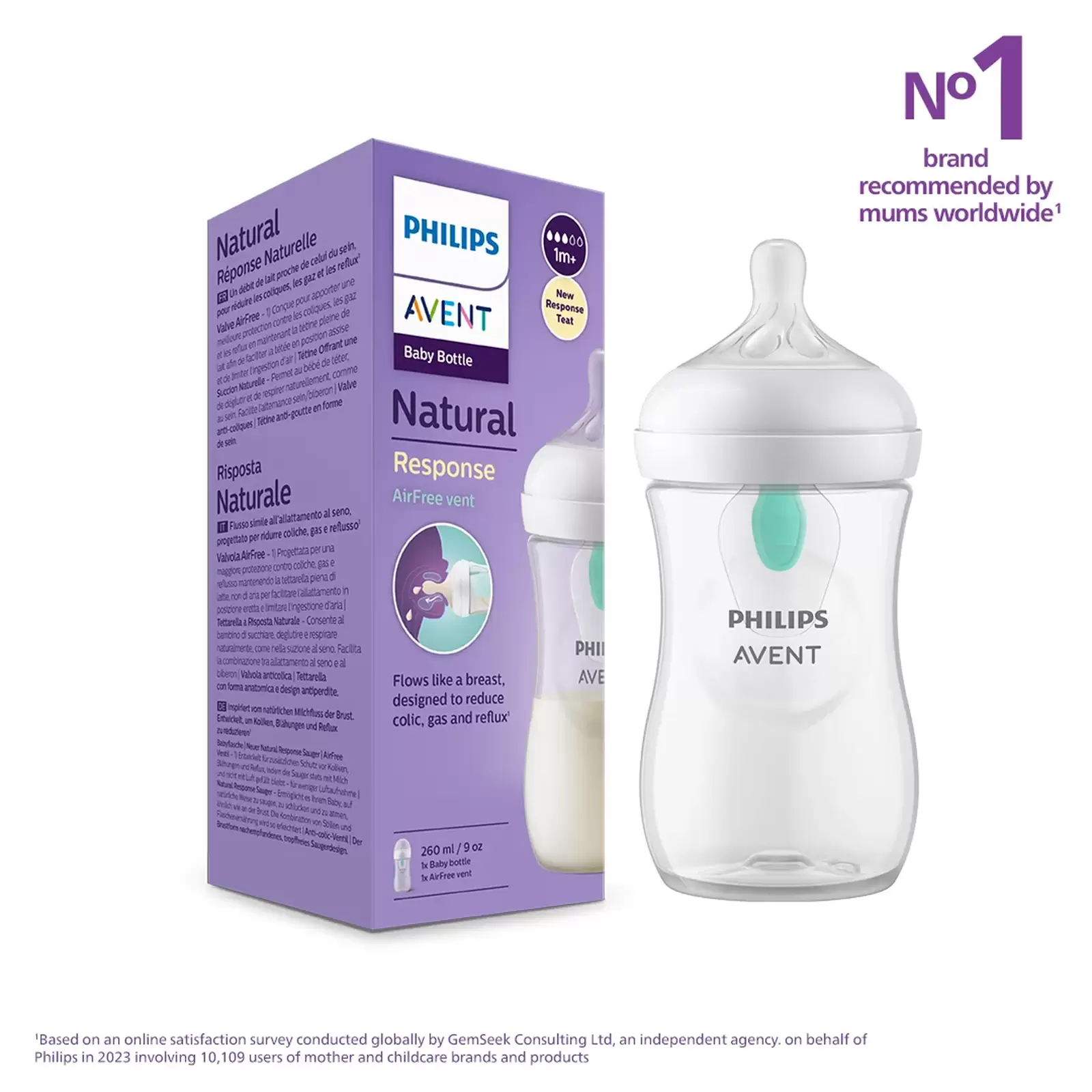 Philips Avent Natural Response Baby Bottle – 260 ml